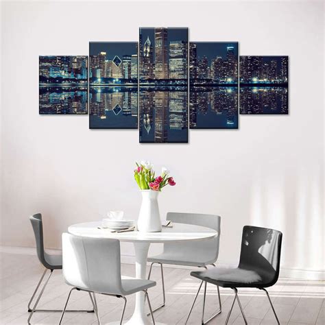 Chicago Skyline At Night Wall Art | Photography