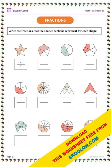 Math Fraction Worksheet-2 - skoolon.com