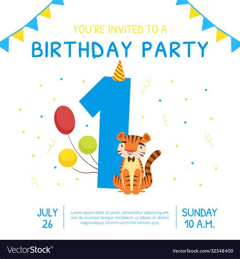 First Birthday Invitation Card Template - Sarseh.com