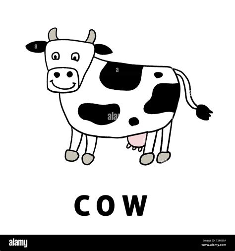 Children cartoon cow - cute farm animal illustration Stock Vector Image ...