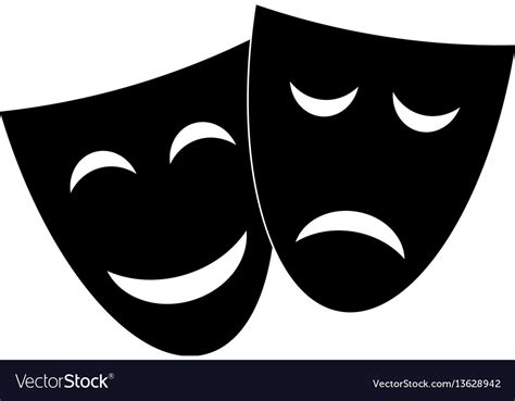 Happy and sad theater masks Royalty Free Vector Image