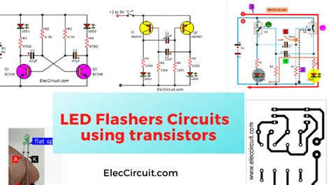 LED Flashers Circuits and Projects using transistor | ElecCircuit.com