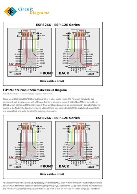 (PDF) ESP8266 12e Pinout Schematic Circuit Diagram · 11/27/2018 ESP8266 ...