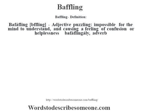 Baffling definition | Baffling meaning - words to describe someone