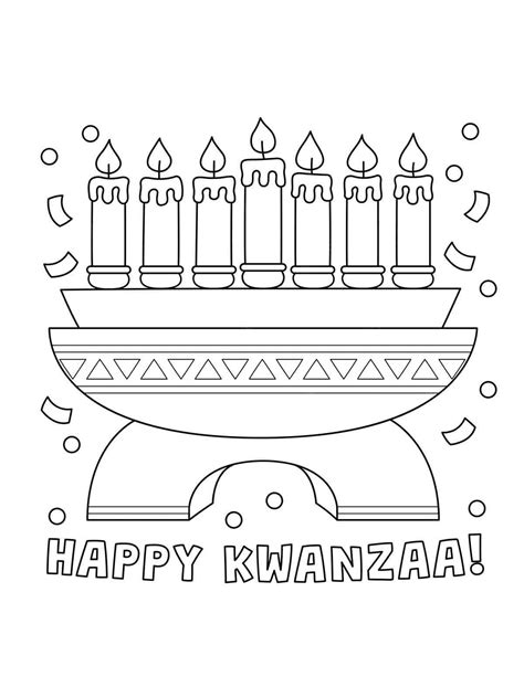 Happy Kwanzaa with Candles coloring page - Download, Print or Color ...