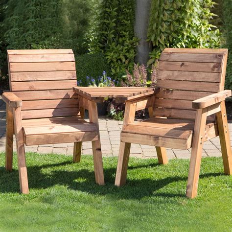 Charles Taylor 2 Seat Twin Wooden Garden Furniture Set - Ruxley Manor