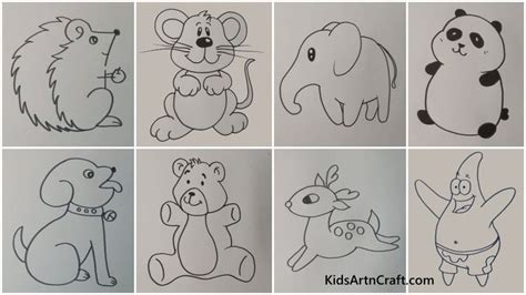 Easy to Draw Cute Animal Drawings for Kids | Animal drawings, Cute ...