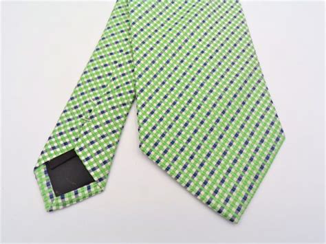 SAGE GREEN/NAVY GINGHAM SILK TIE