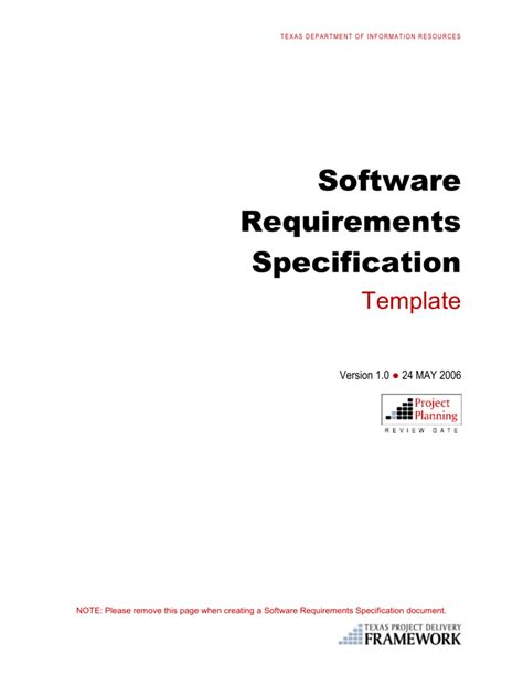 Software Requirements Specification Template