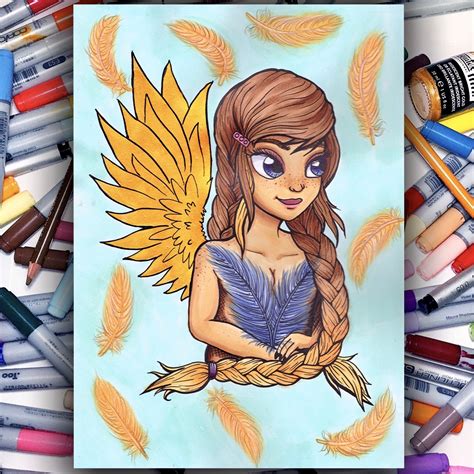 Feathery - Copic Marker Illustration by ScribbleFix on Newgrounds