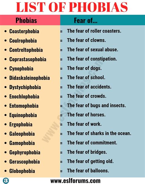 List of Phobias: Learn 105 Common Phobias of People around the World ...