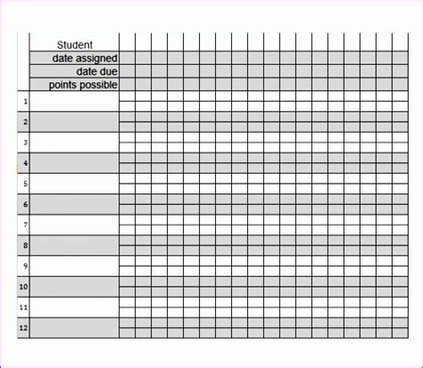 12 Gradebook Excel Template - Excel Templates - Excel Templates