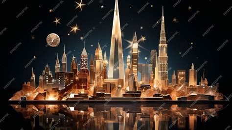 Premium AI Image | golden city HD wallpaper photographic image