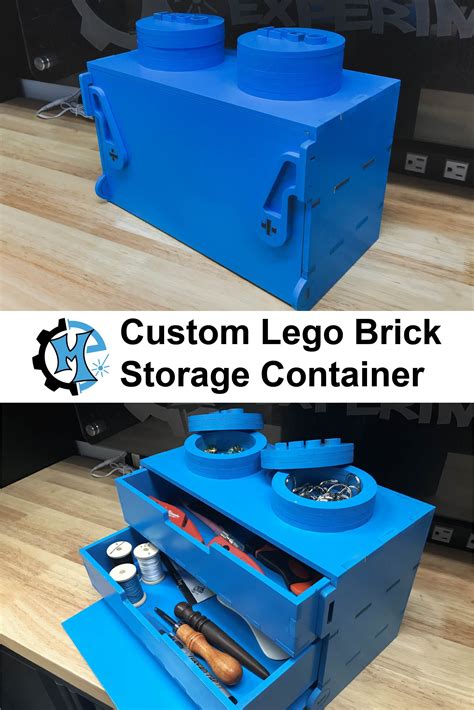 the lego brick storage container is made out of plastic and has two ...