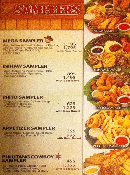 Cowboy Grill Menu, Menu for Cowboy Grill, Ermita, Manila - Zomato ...