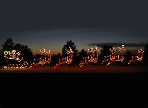 Outdoor Lighted Christmas Santa Reindeer Decoration | Shelly Lighting