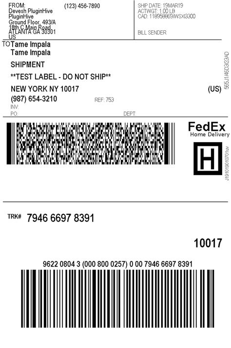 Fedex Ground Return Label Inside Fedex Label Template Word - Best ...