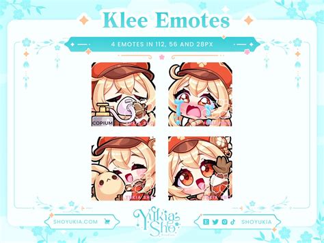 Klee Emote Set Genshin Impact Emotes Cute Twitch Emotes Discord Emote ...