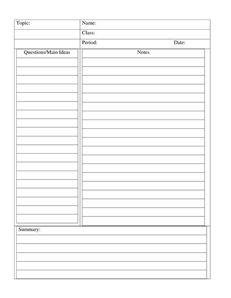 Free Printable Note Taking Templates - FREE 9+ Cornell Note Taking ...