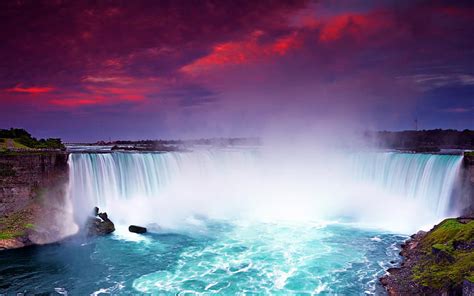 HD wallpaper: aerial photo of waterfalls, niagara, horseshoe, canada ...