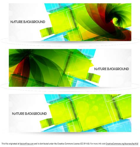 Abstract Nature Background Banner Vector Pack