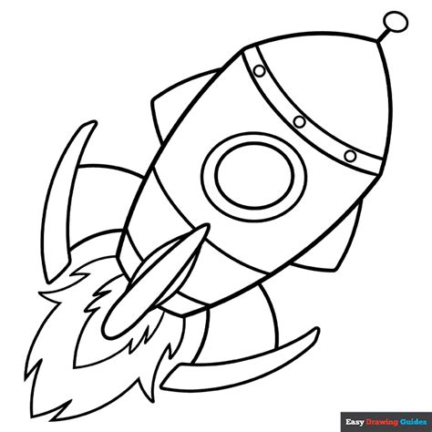 Cartoon Spaceship Coloring Page | Easy Drawing Guides