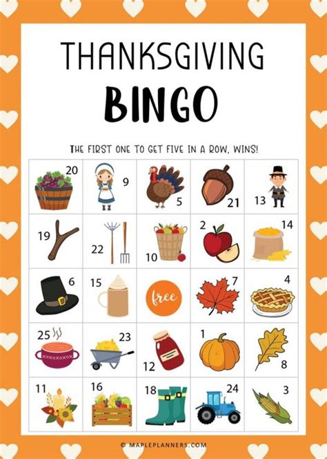 Free Printable Thanksgiving Bingo