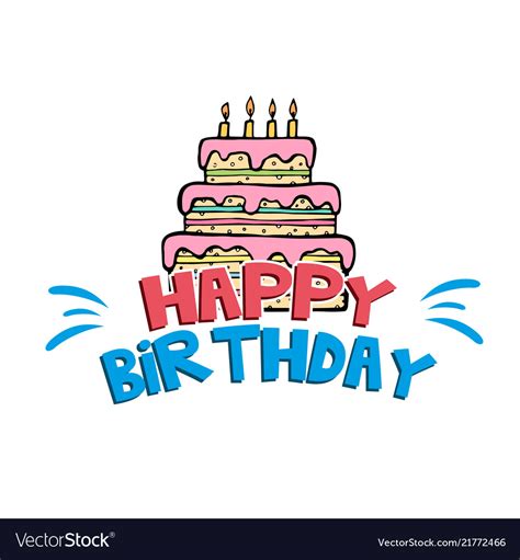 Happy birthday cake white background image Vector Image