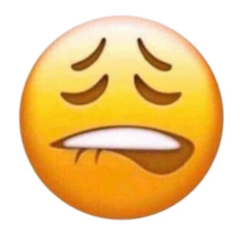 Lip Bite Emoji Sad Face Emotional Expression Free HD PNG | PNG All