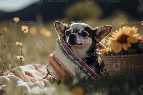 wrapped in clothes funny dog pet chihuahua outdoors 22081147 Stock ...