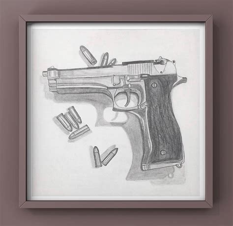 Pistol Pencil Drawing