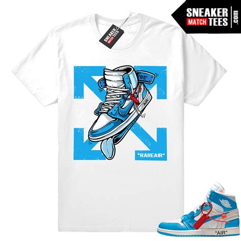 OFF White Jordan 1 "UNC" Powder Blue sneaker tees release