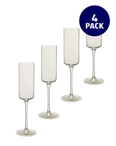 Modern Champagne Glasses 4 Pack - ALDI UK