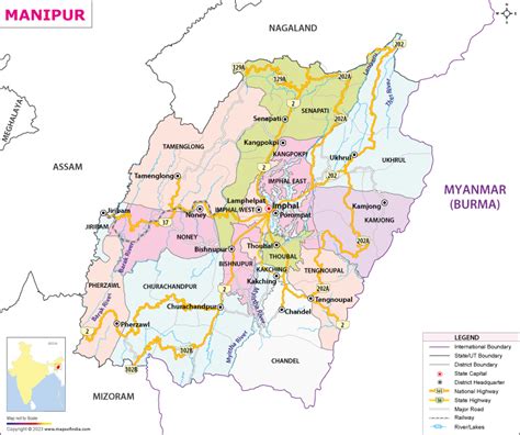 Manipur Map | Map of Manipur - State, Districts Information and Facts