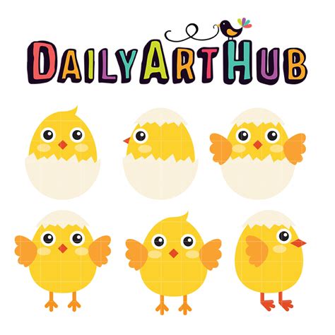 Cute Baby Chick Clip Art Set – Daily Art Hub // Graphics, Alphabets & SVG