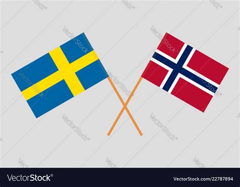 Norway and sweden flags Royalty Free Vector Image