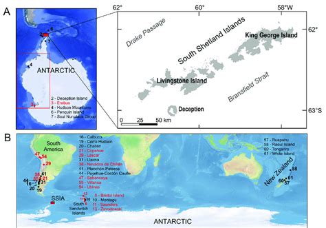 Map of volcanoes: A-volcanoes in Antarctica active in the 20 th and 21 ...