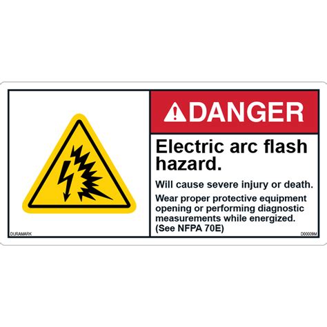 ANSI Safety Label - Danger - Electric Arc Flash Explosion - Injury or Death