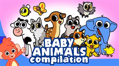 Learn Animals for Kids | Animal Babies Cartoon for children | Newborn ...