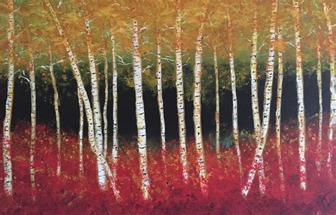 Birch Tree Forest by Joan Adam (Oil Painting) | American Artwork