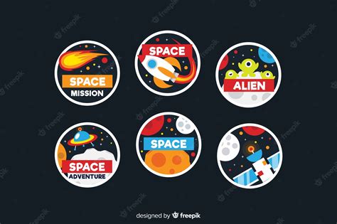 Free Vector | Cute space stickers set