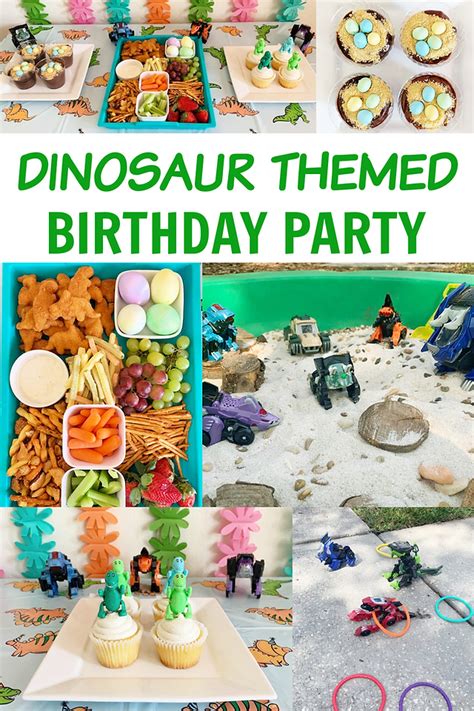 Tropical Dinosaur Party Food Cards — Merry Grace Design ...