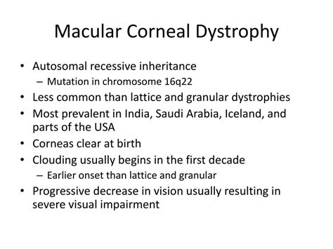 PPT - Macular Corneal Dystrophy PowerPoint Presentation, free download ...