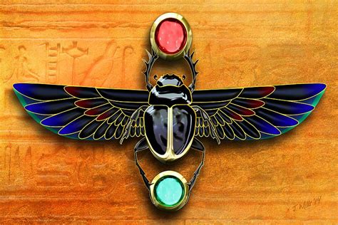 Egyptian Scarab Beetle Digital Art by John Wills - Pixels