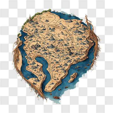 Download Detailed World Map with Rivers, Lakes, and Mountains PNG ...