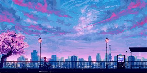 Anime City Pink Wallpapers - Wallpaper Cave