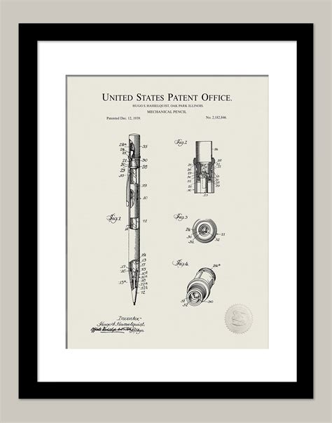 Mechanical Pencil | 1939 Patent | Vintage Office Art