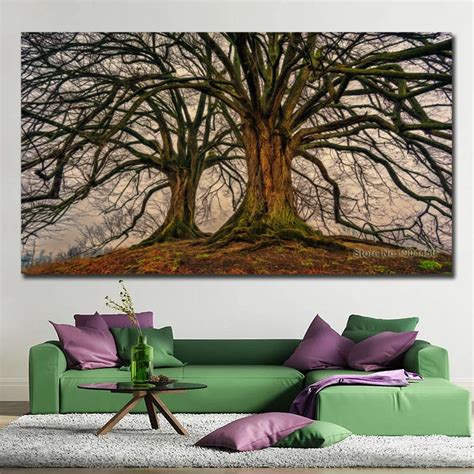 No Frame Canvas Wall Art Tree Art Painting Modular Picture HD Prints ...