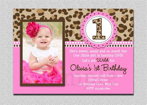 Baby Girl 1st Birthday Invitations | Download Hundreds FREE PRINTABLE ...