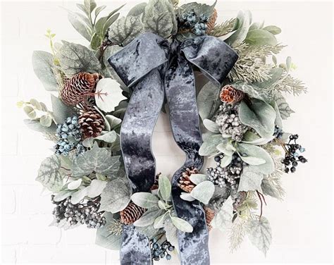 Blue Christmas Wreath, Blue Winter Wreath - Etsy